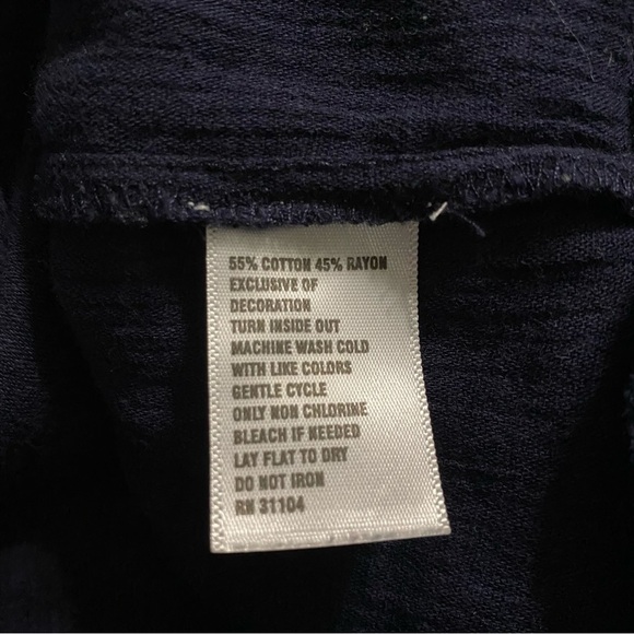 Crown & Ivy Blue White Tassle Off The Shoulder Boho Top - Picture 5 of 5